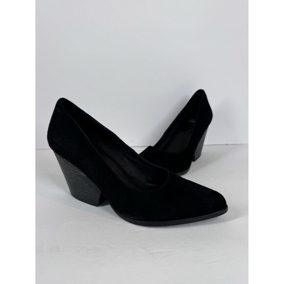Eileen Fisher Shoes - Eileen Fisher Black Suede Hawk Block Heel Pumps Career Lagenlook Women's Size 8